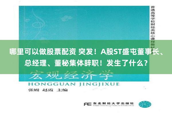 哪里可以做股票配资 突发！A股ST盛屯董事长、总经理、董秘集体辞职！发生了什么？